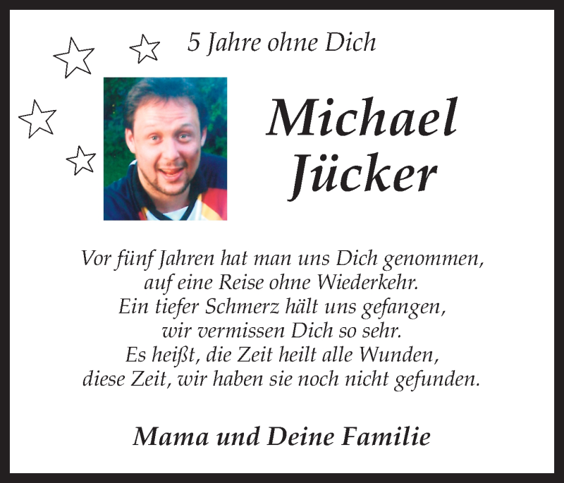  Traueranzeige für Michael Jücker vom 06.09.2019 aus Ruhr Nachrichten