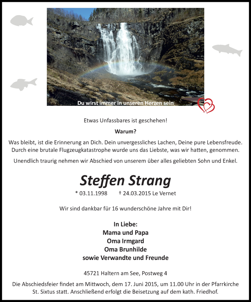  Traueranzeige für Steffen Strang vom 12.06.2015 aus Ruhr Nachrichten und Halterner Zeitung
