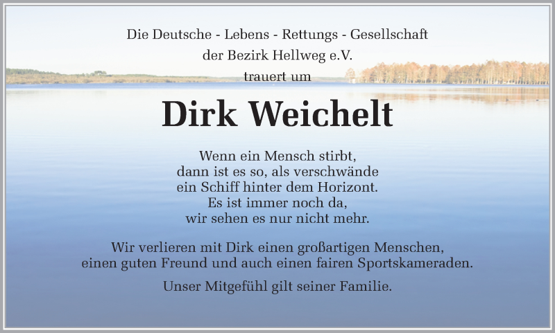  Traueranzeige für Dirk Weichelt vom 04.04.2018 aus Ruhr Nachrichten